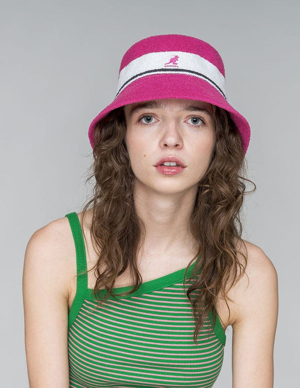 Kangol Bermuda Stripe Pink Unisex Bucket Hat