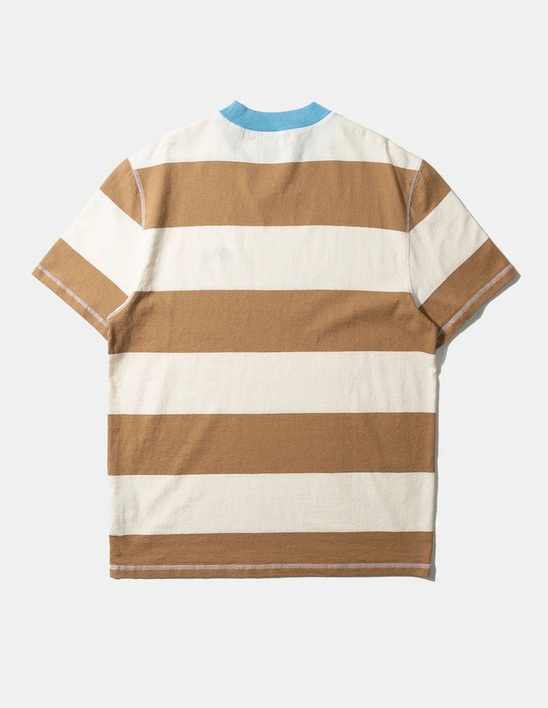 Camiseta Edmmond Studios Striped Top Marrón Y Blanca Hombre