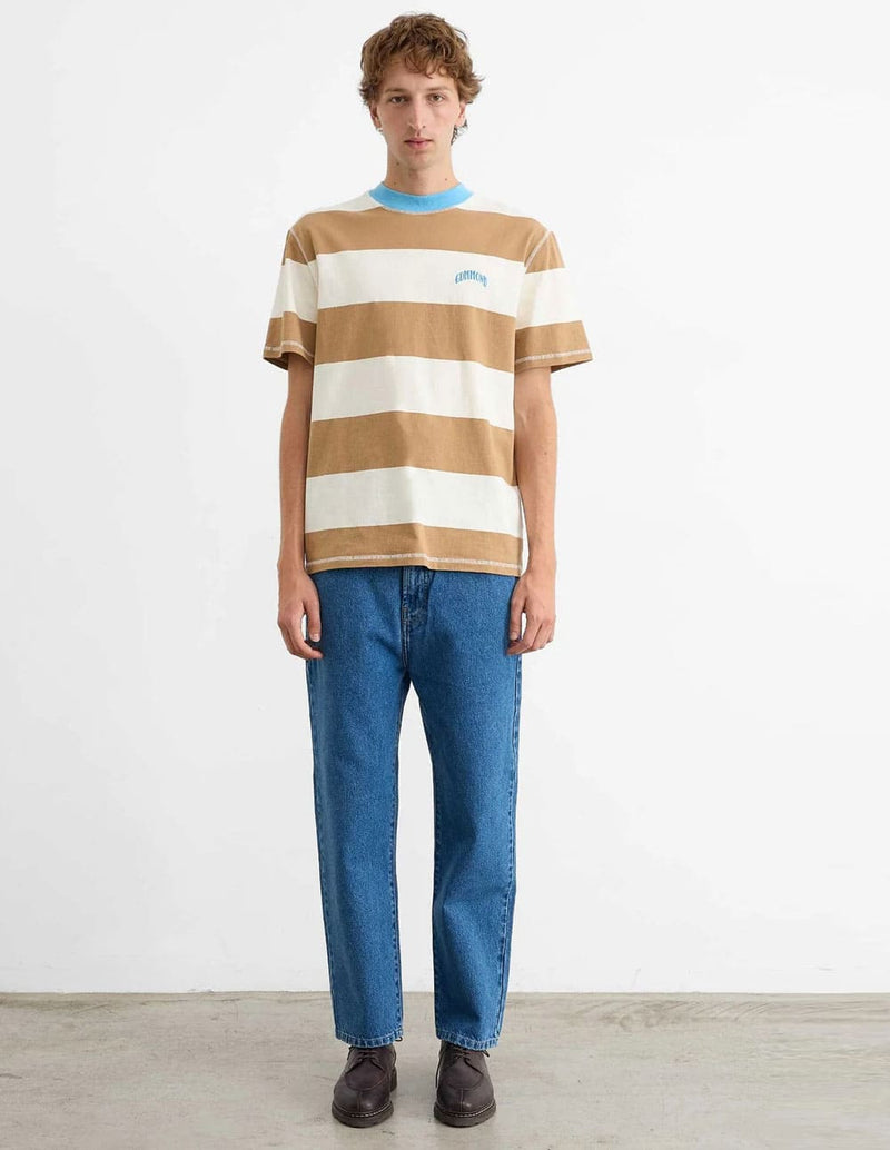 Camiseta Edmmond Studios Striped Top Marrón Y Blanca Hombre