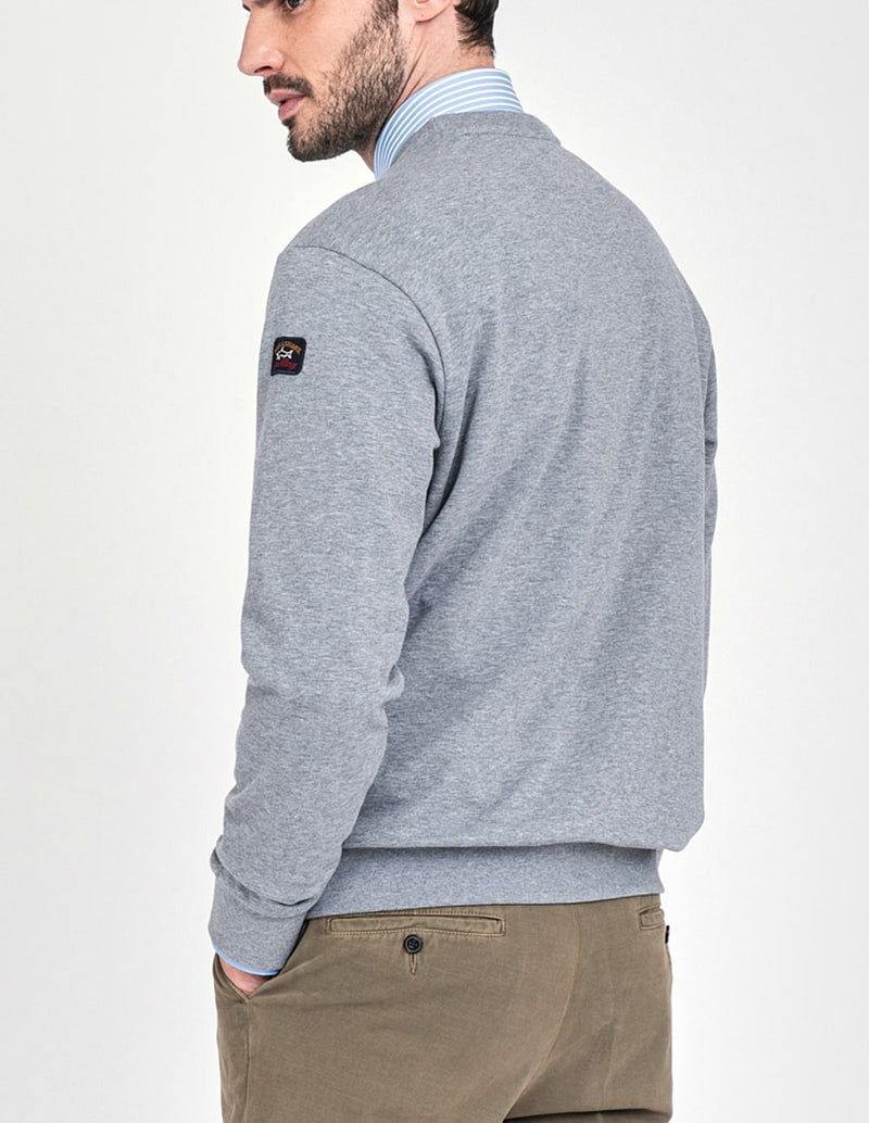 Paul &amp; Shark Badge Organic Cotton Sweatshirt for Men Gray