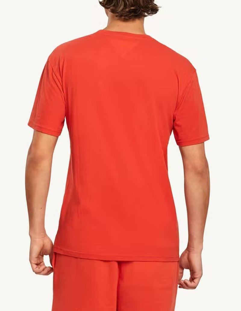 Camiseta Tommy Jeans Pop Linear Logo Roja Hombre