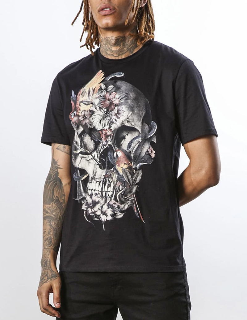 Camiseta RELIGION Parrot Skull Negra Hombre