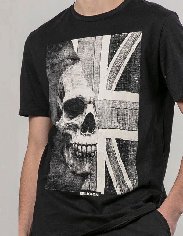 Camiseta RELIGION Union Jack Negra Hombre