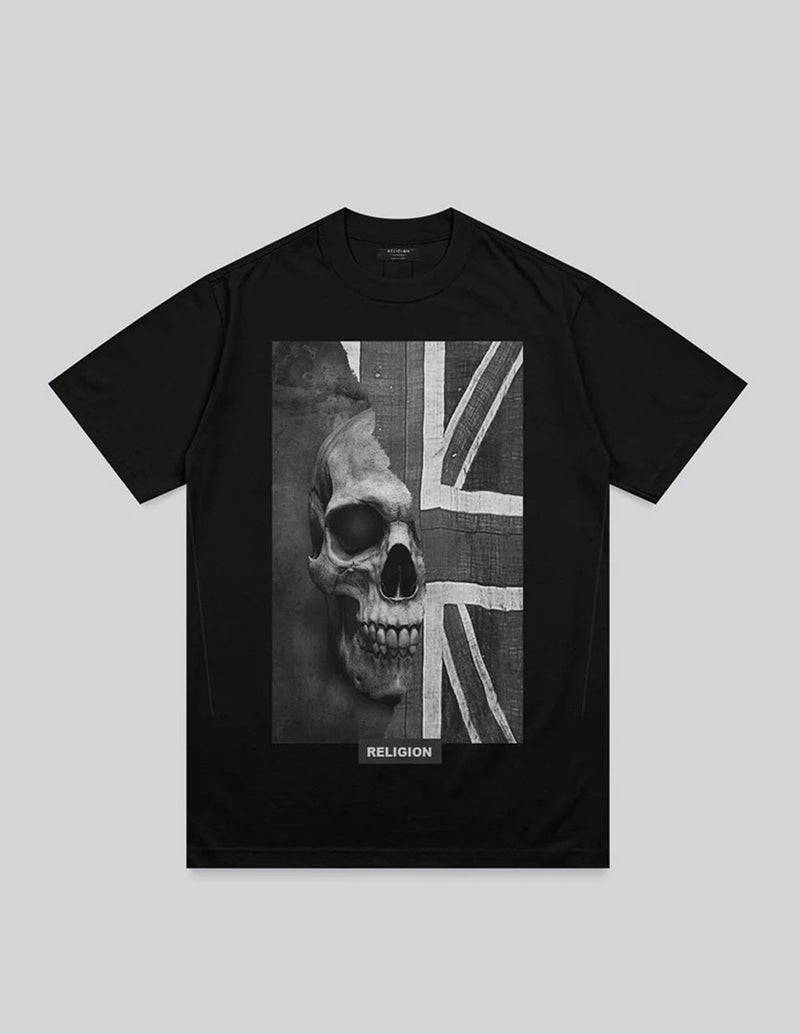 Camiseta RELIGION Union Jack Negra Hombre