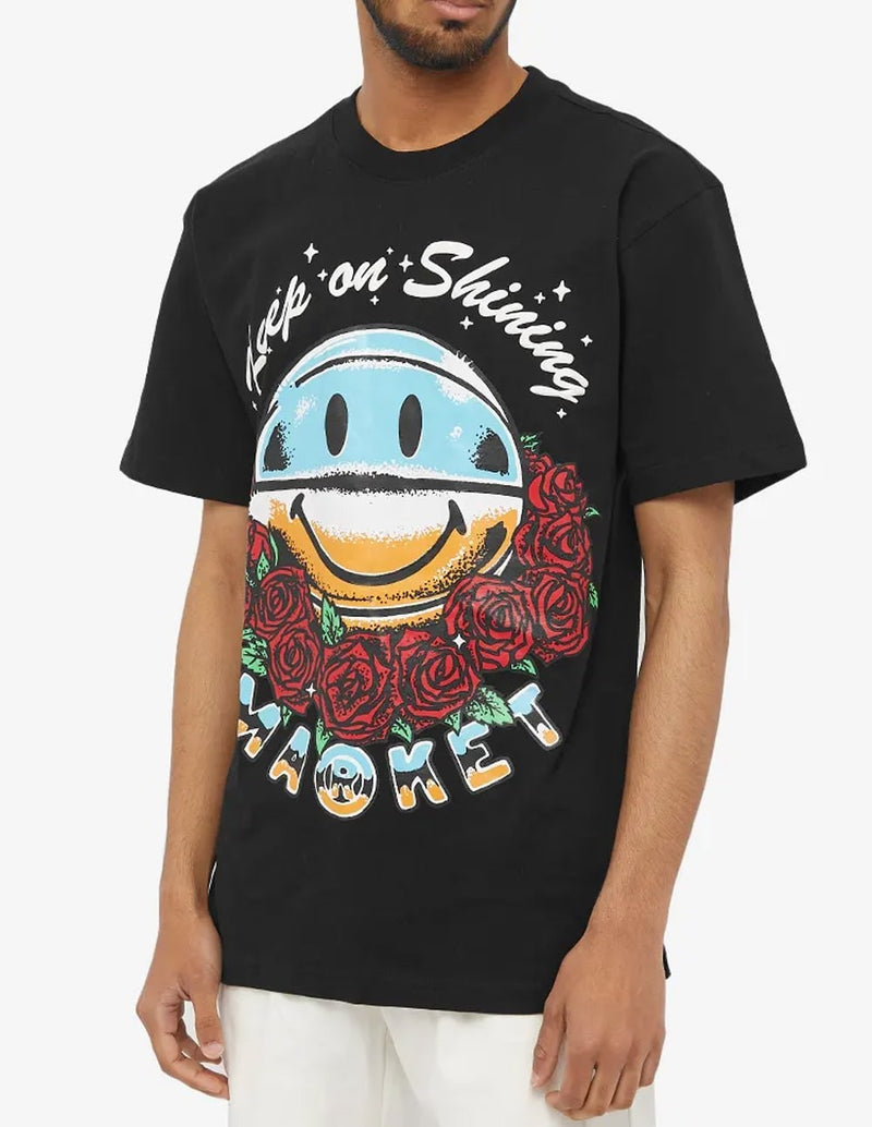 Camiseta MARKET Smile Keep on Shining Negra Hombre