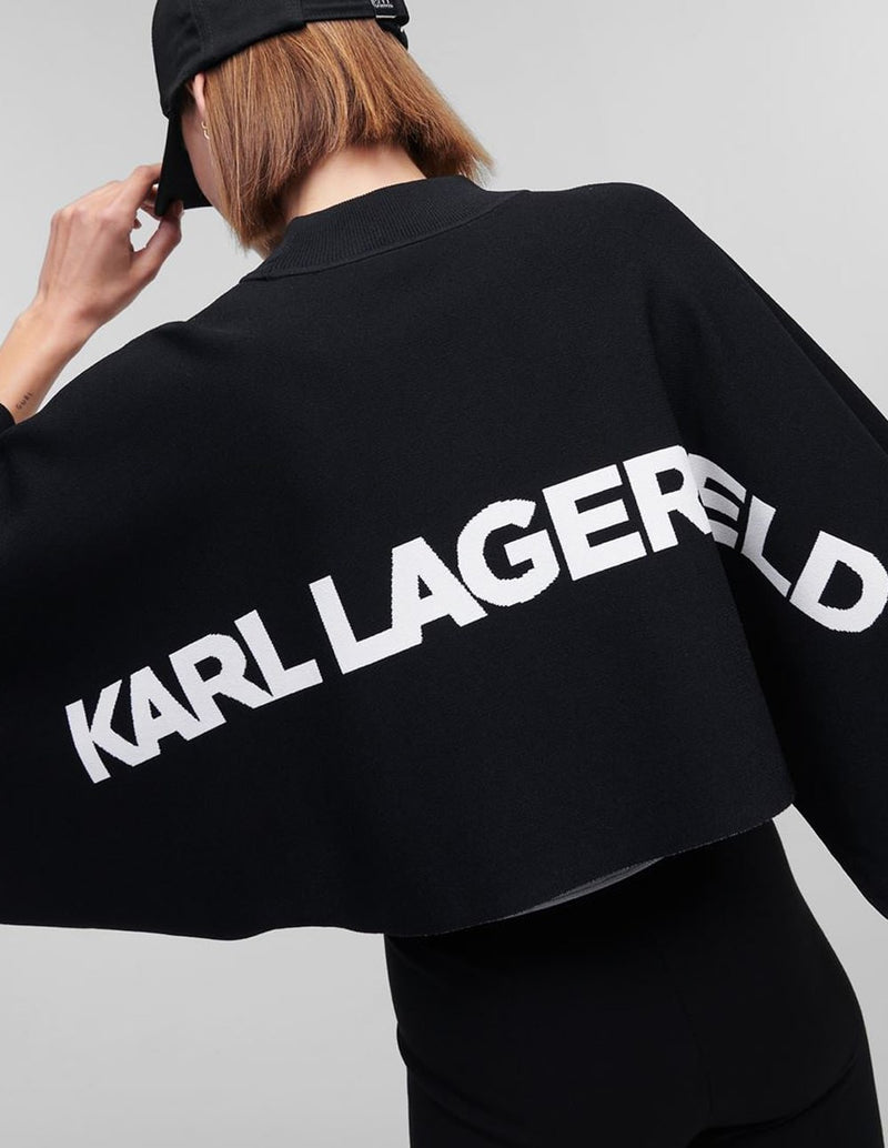 Sudadera Karl Lagerfeld Logo Scarf Negra Mujer