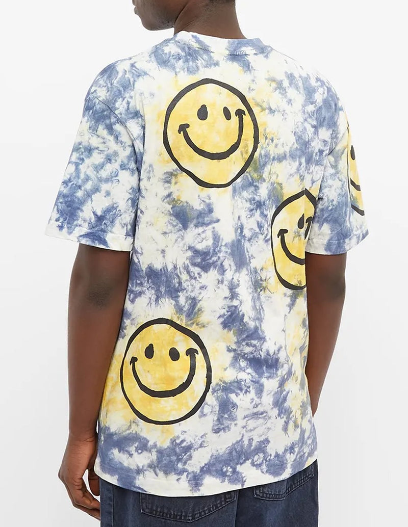 Camiseta Market Smiley Sun Dye Azul y Amarilla Hombre