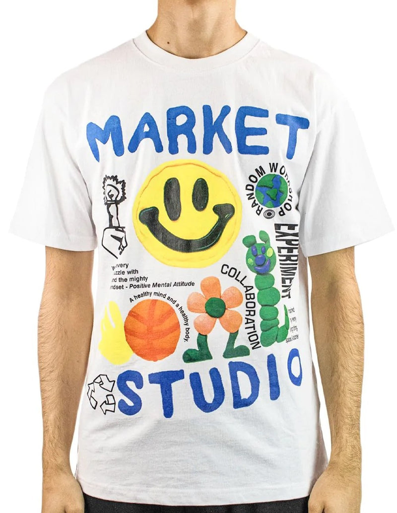Camiseta MARKET Smiley Collage Blanca Hombre