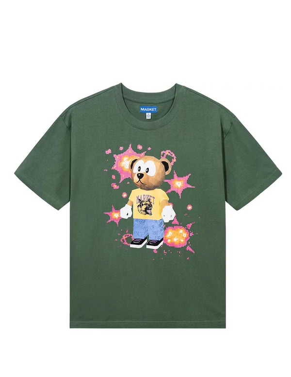 Camiseta MARKET Bit Bear Verde Hombre