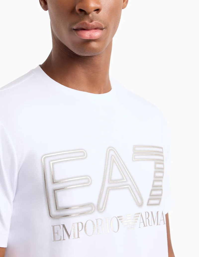 Camiseta Emporio Armani EA7 Logo Series Blanca Hombre