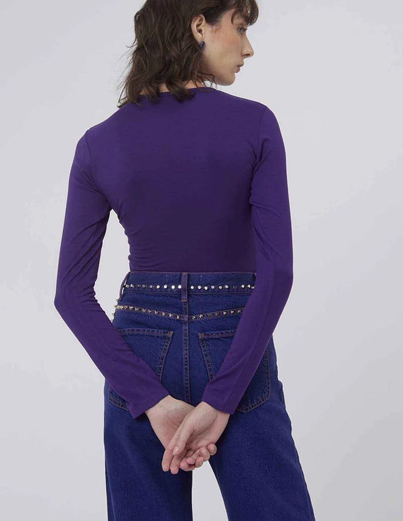 Silvian Heach Sweater with Purple Draping Woman