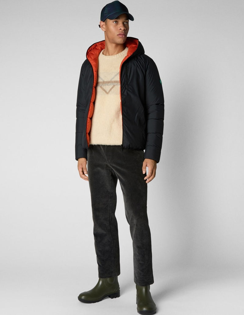 Anorak Save The Duck Johannes Reversible Black and Red Man