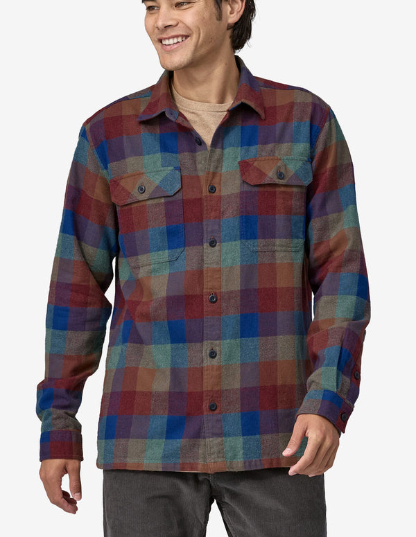 Camisa Patagonia Midweight Fjord Azul y Granate Hombre