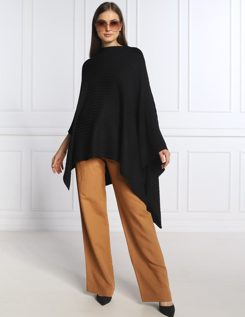 Poncho TWINSET Relaxed Fit Negro Mujer