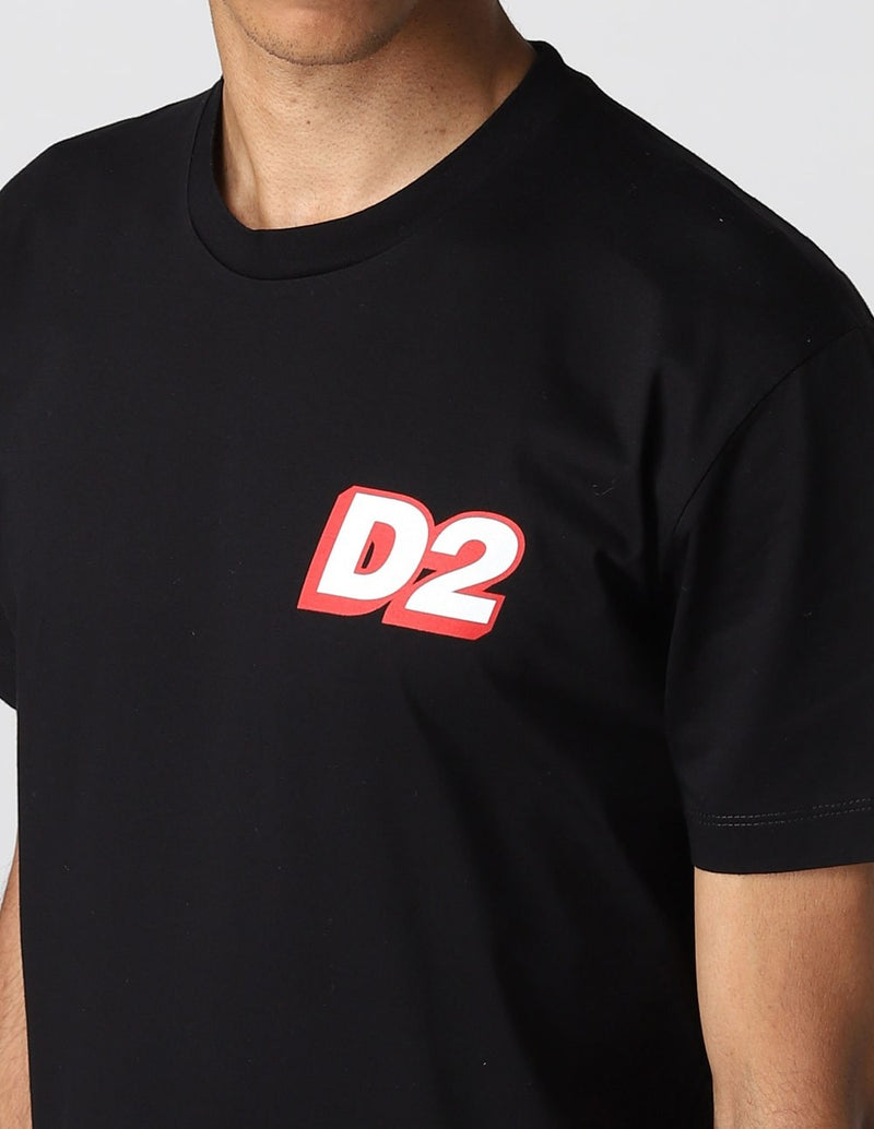 Camiseta Dsquared2 con Logo Negra Hombre