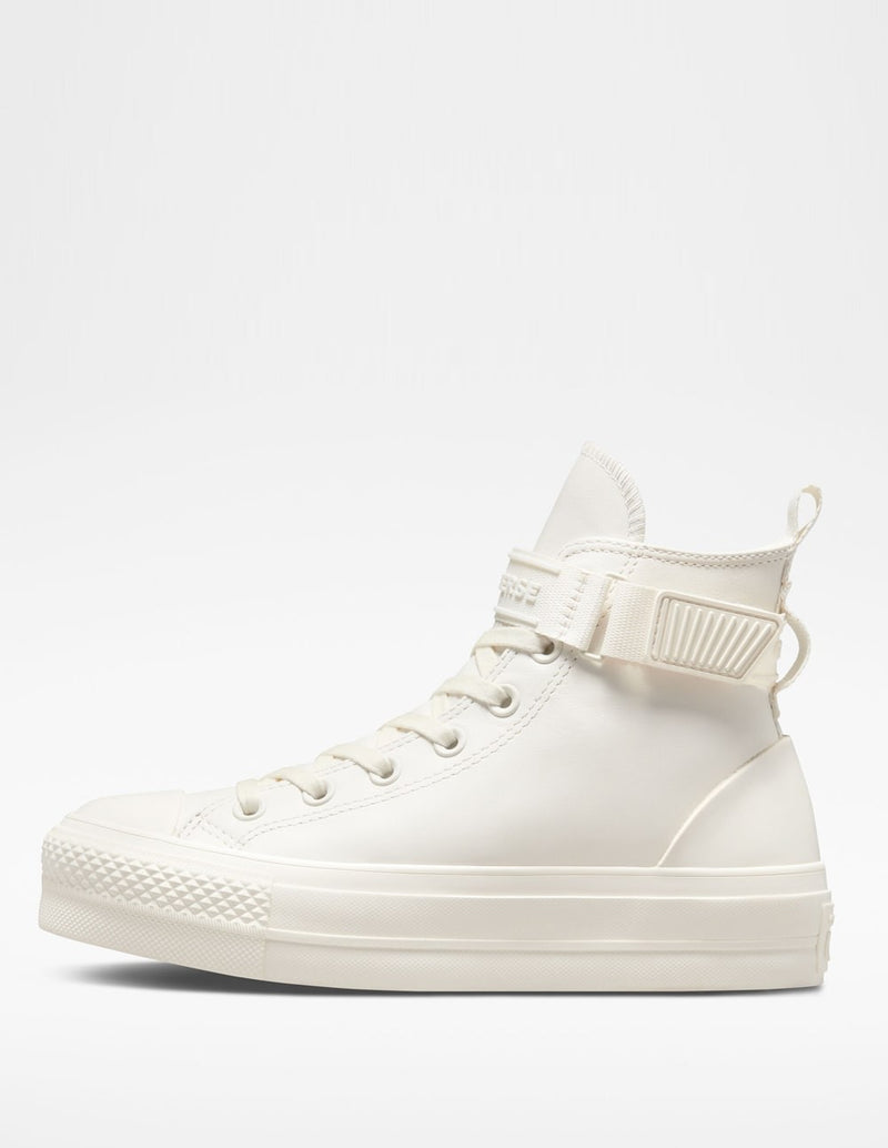 Converse Chuck Taylor All Star Lift Platform Leather Hike Blancas Mujer