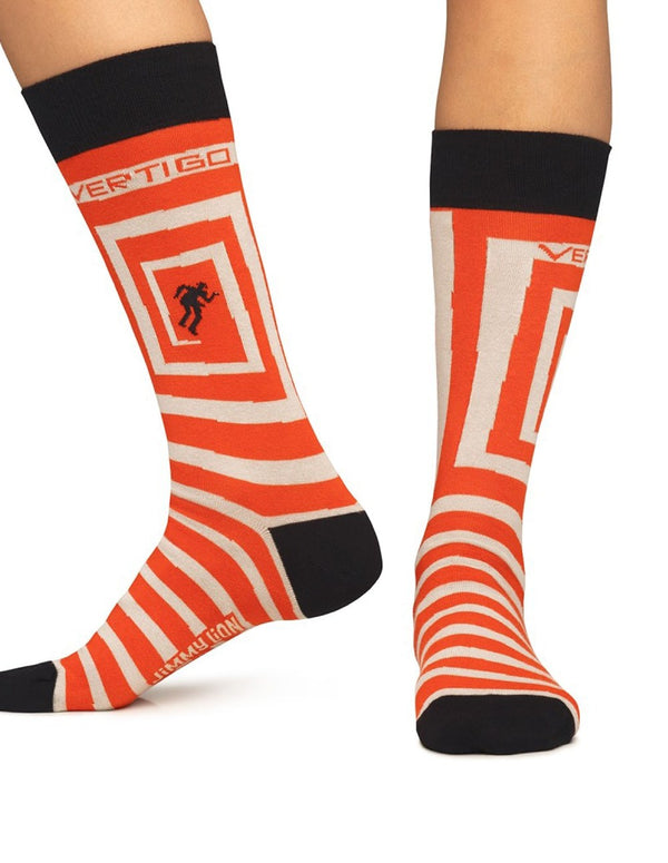 Jimmy Lion Hitchcock Vertigo Orange Unisex Socks