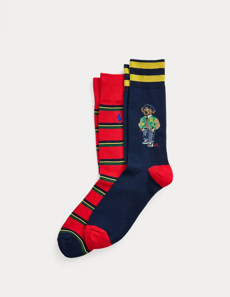 Calcetines Polo Ralph Lauren con Logo 2 Pack Multicolor Hombre