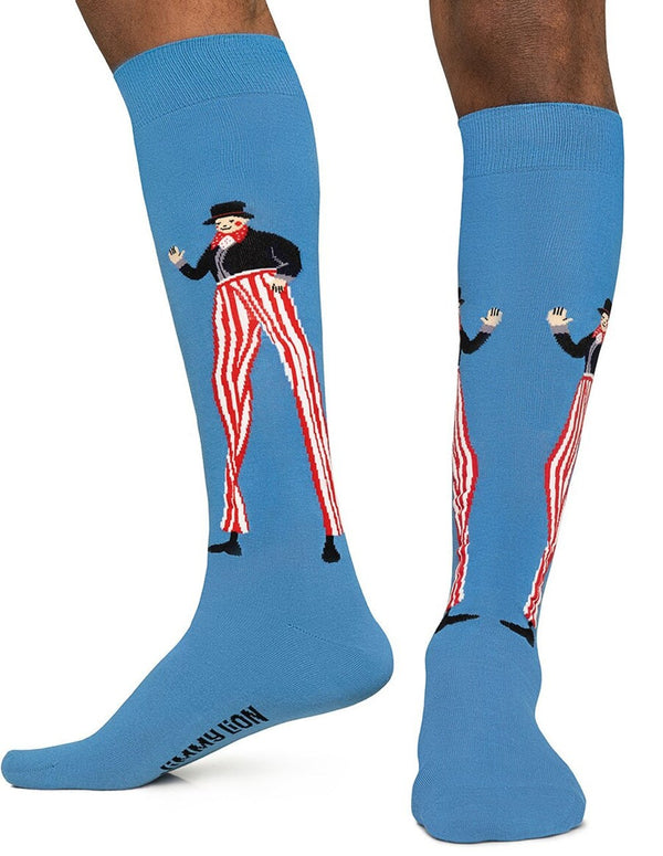 Jimmy Lion KH Clown On Stilts Blue Socks Unisex