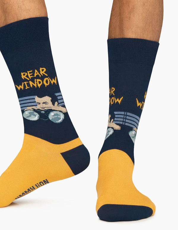 Jimmy Lion Hitchcock Rear Window Blue Socks Unisex