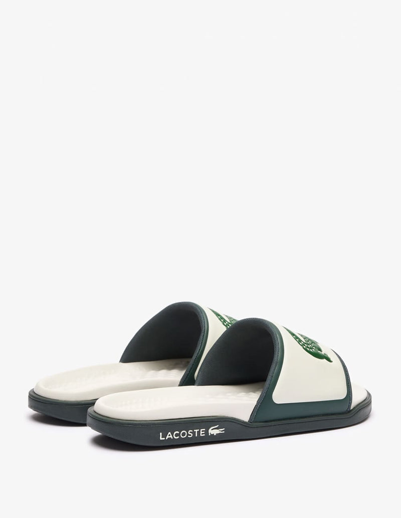 Lacoste Serve Slide Dobles Blancas y Verdes Hombre