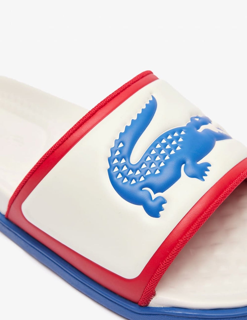 Lacoste Serve Slide Dobles Blancas y Azules Hombre