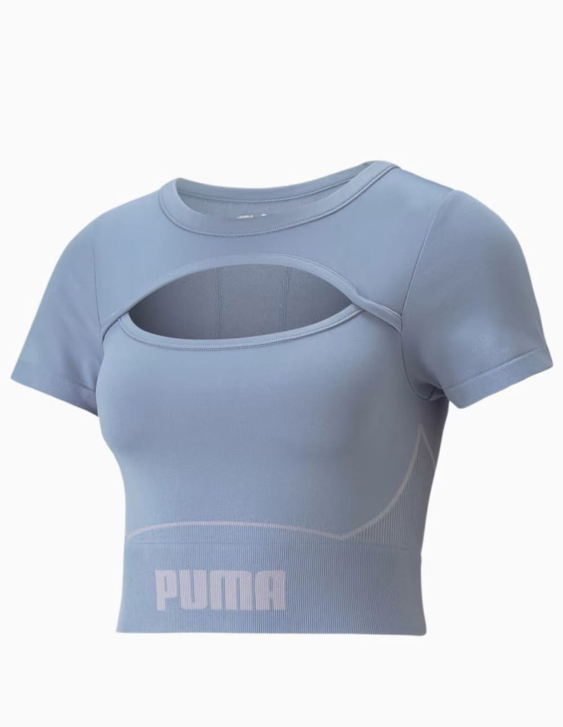 Camiseta Puma Formknit Seamless Baby Training Azul Mujer