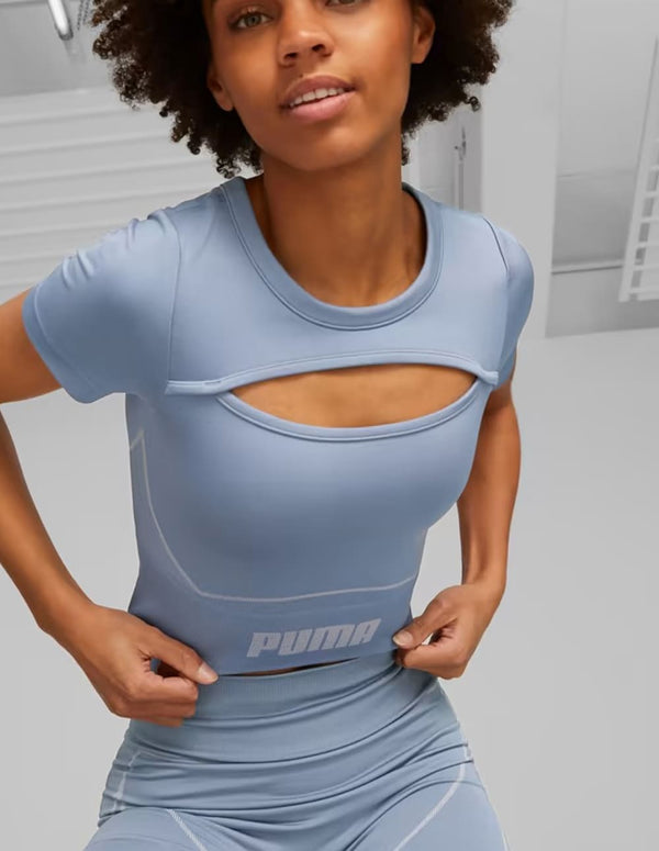 Camiseta Puma Formknit Seamless Baby Training Azul Mujer