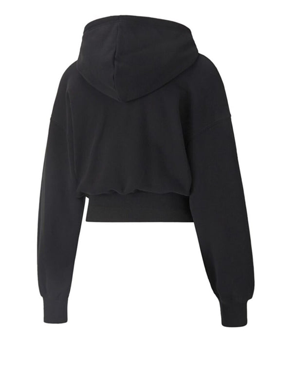Women's Black Short Puma Hooded Sweatshirt