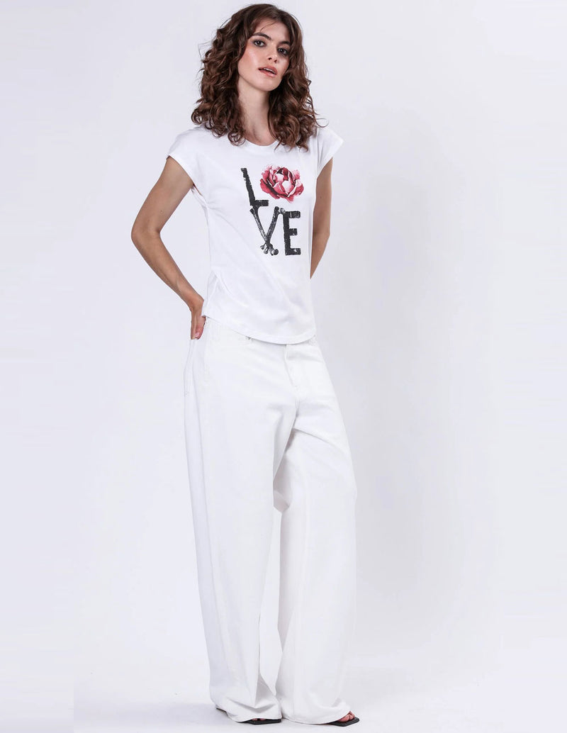 Camiseta RELIGION Spirit Love Blanca Mujer