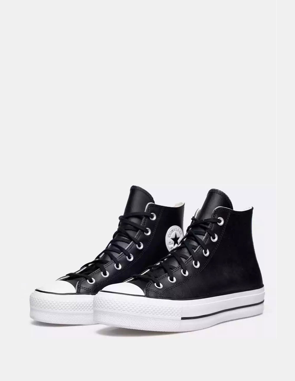 Converse Chuck Taylor All Star Platform Leather Negras Mujer