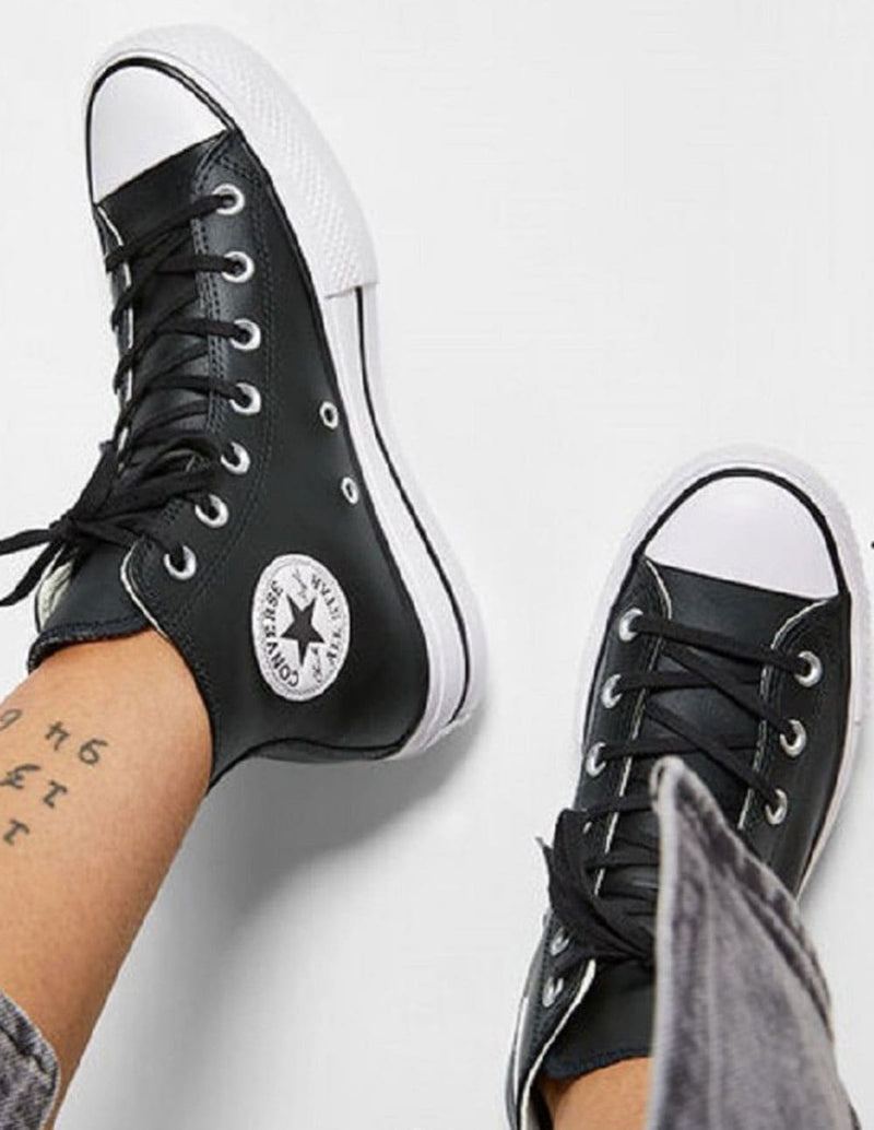 Converse Chuck Taylor All Star Platform Leather Negras Mujer