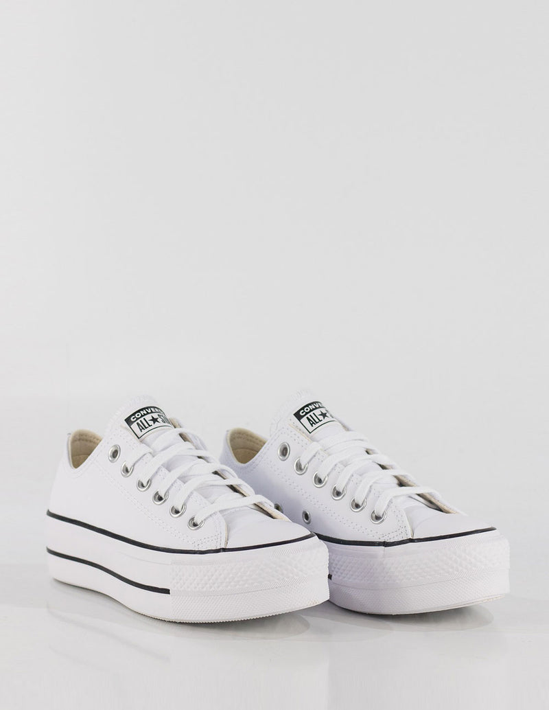 Converse Chuck Taylor All Star Platform Clean Leather Blancas Unisex