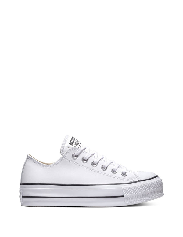 Converse Chuck Taylor All Star Platform Clean Leather Blancas Unisex