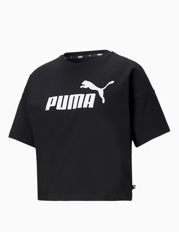 Camiseta Corta Puma Essentials Logo Negra Mujer