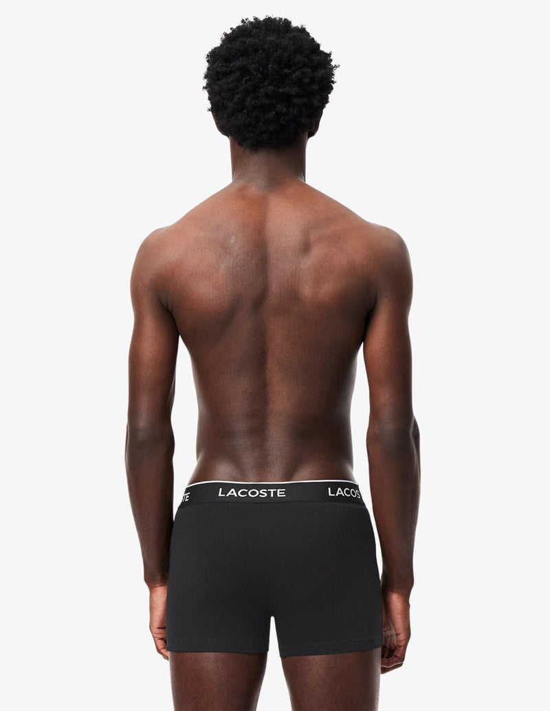 Boxer Lacoste con Logo Pack de 3 Negro Hombre