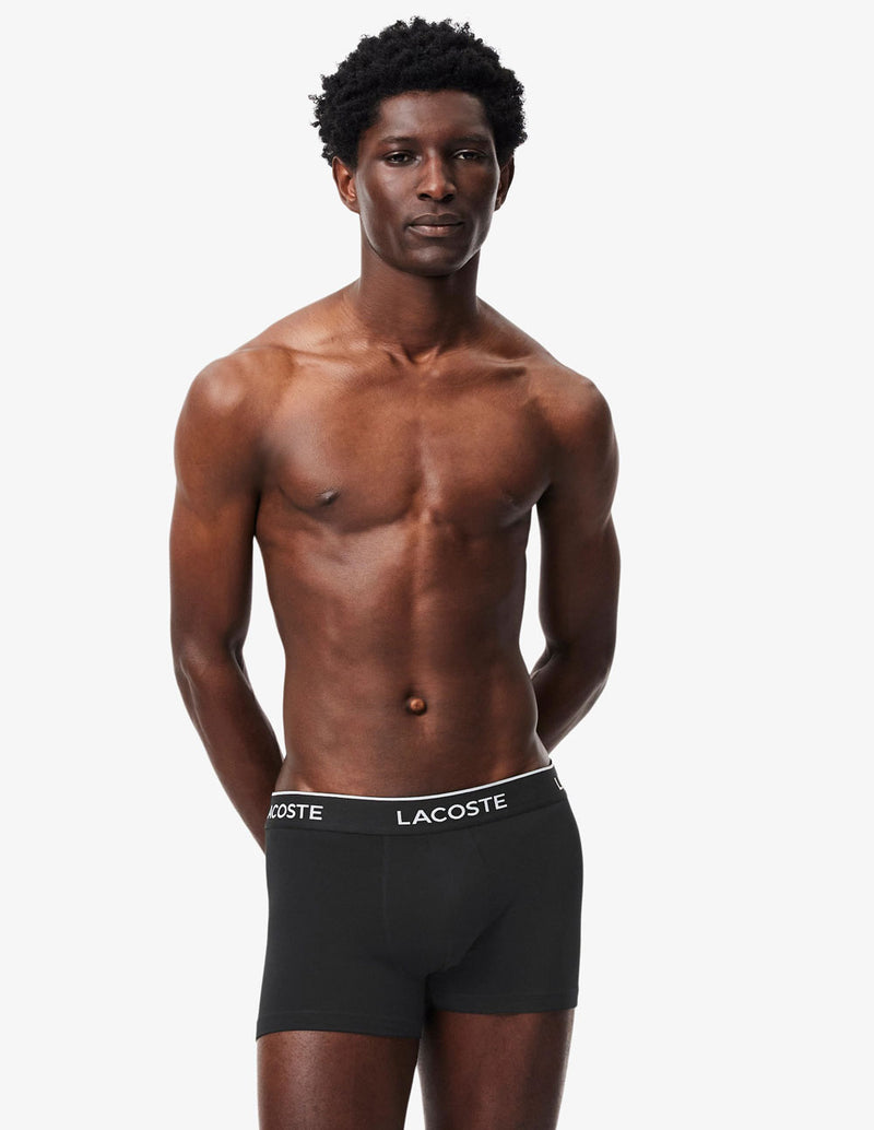Boxer Lacoste con Logo Pack de 3 Negro Hombre