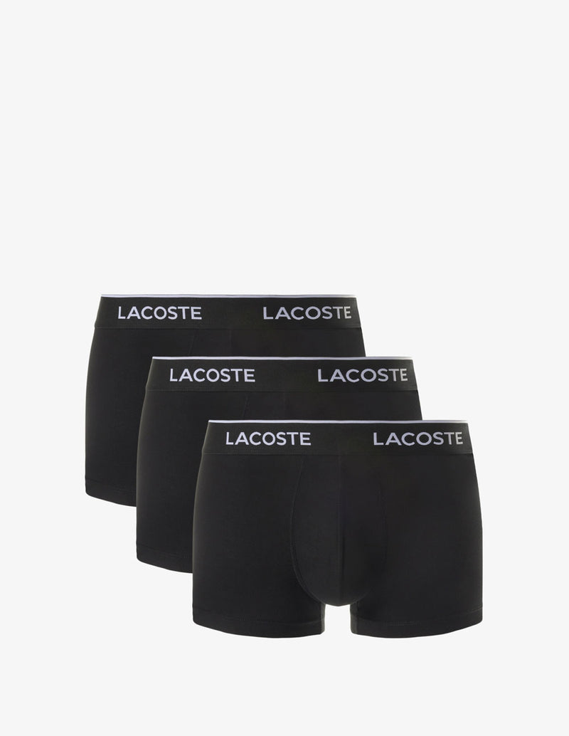 Boxer Lacoste con Logo Pack de 3 Negro Hombre