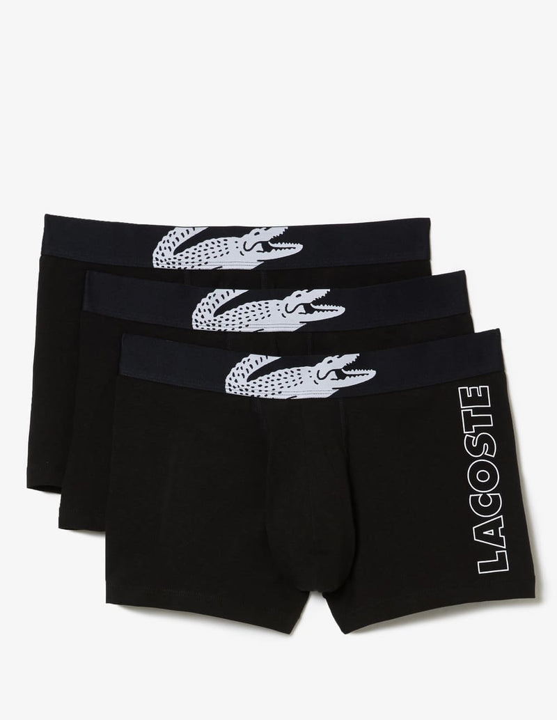 Bóxer Lacoste de Algodón Pack de 3 Negros Hombre