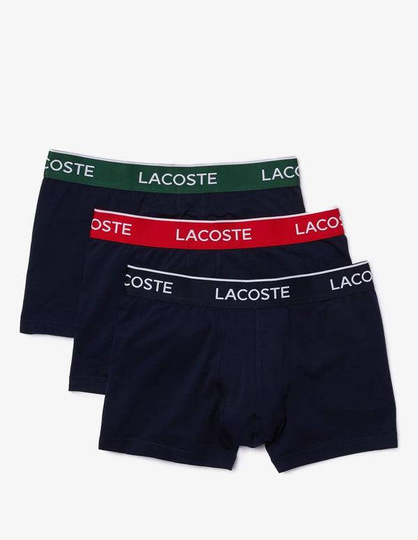 Boxer Lacoste con Logo Pack de 3 Azul Marino Hombre