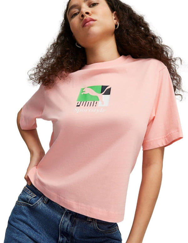 Camiseta Puma Brand Love Rosa Mujer