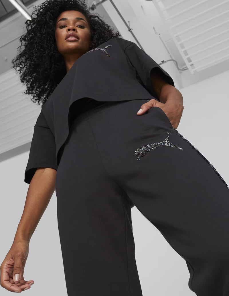 Pantalón de Chándal Puma T7 x Swarovski Crystals Negro Mujer 622253_01 NEGRO