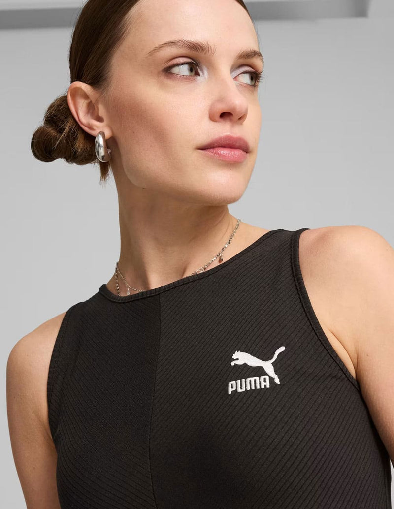 Vestido Puma de Canalé Negro Mujer