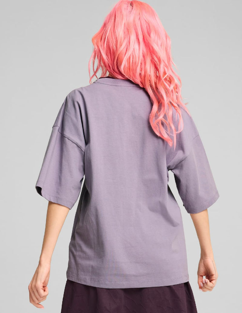 Camiseta Puma Dare To Oversized Cut-Out Morada Mujer