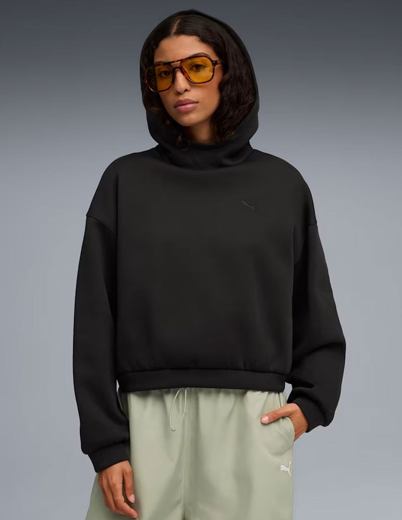 Sudadera con Capucha Puma Esssentials Wardrobe Negra Mujer