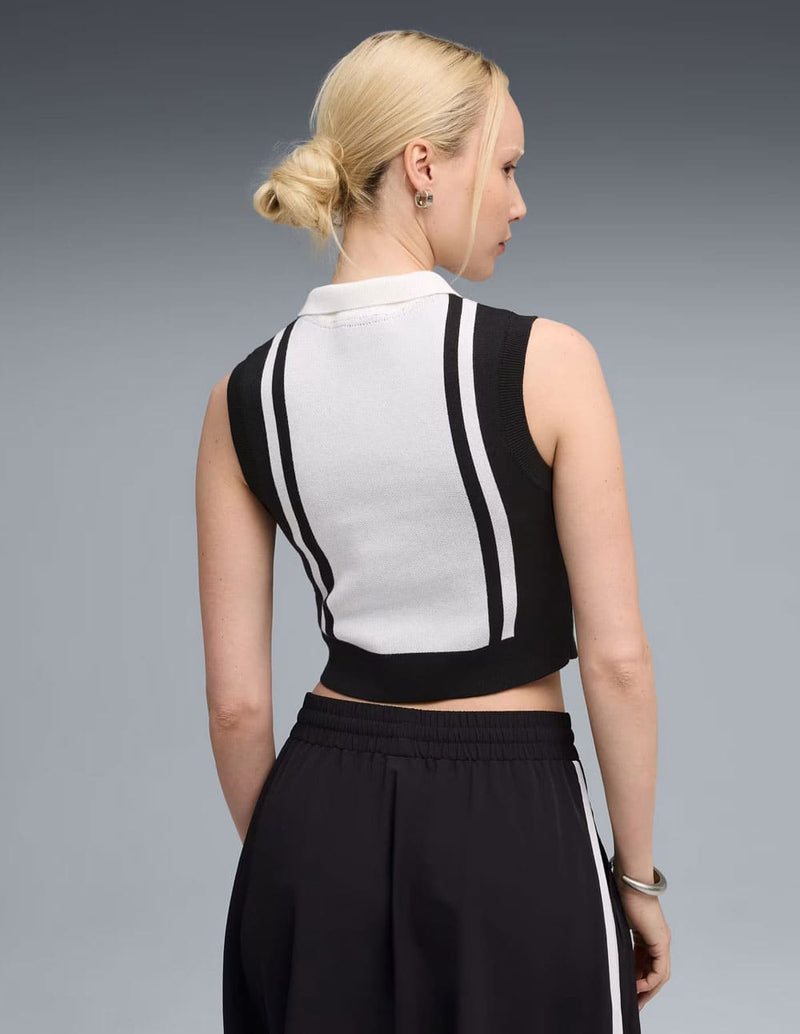 Camiseta Puma Future Archive de Punto Negra y Blanca Mujer