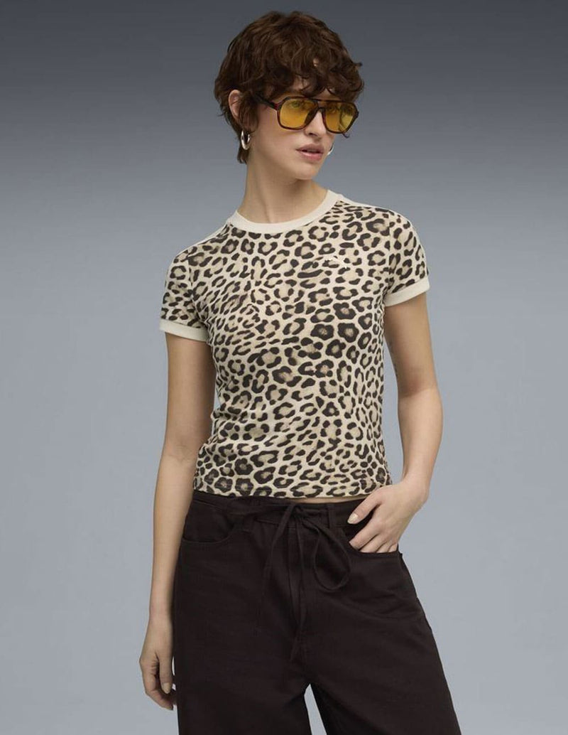 Camiseta Puma T17 Leo Luxe Estampada Multicolor Mujer
