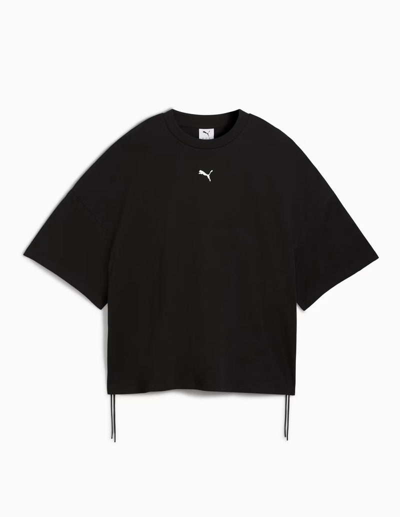 Camiseta Puma DARE TO Oversized Ruched Negra Mujer