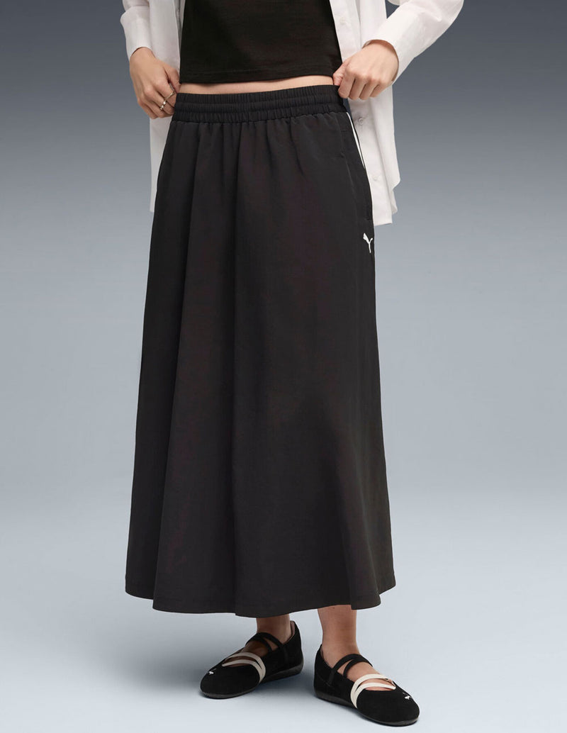 Falda Puma T7 Midi Negra Mujer