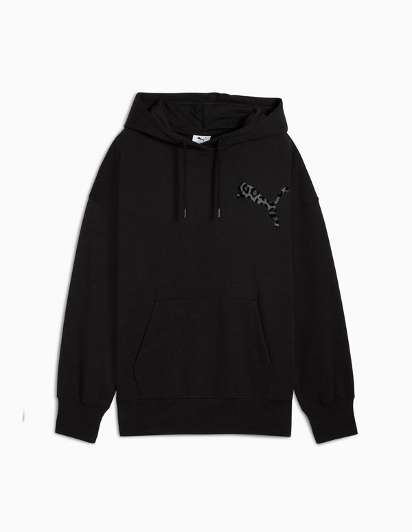 Sudadera con Capucha Puma Leopard Negra Mujer